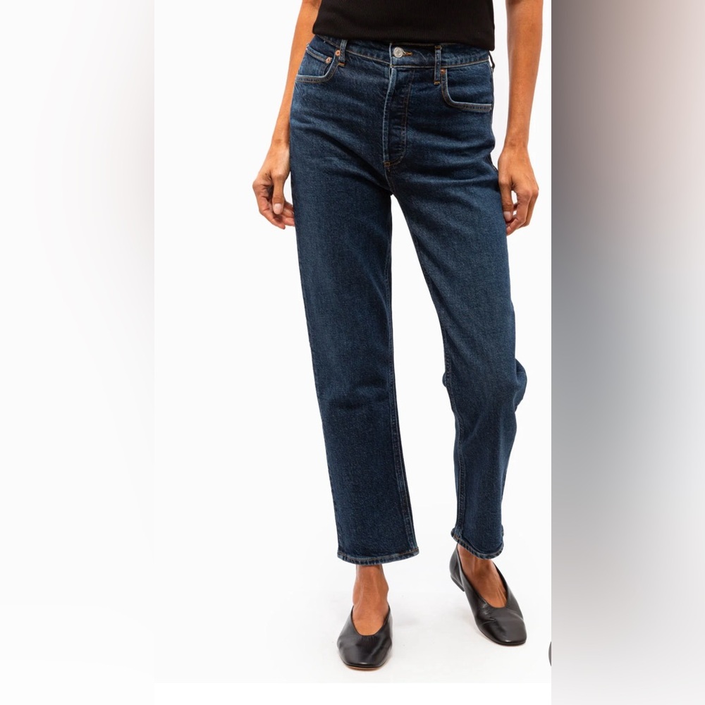 Agolde Women's High Rise Jeans - Dark Blue